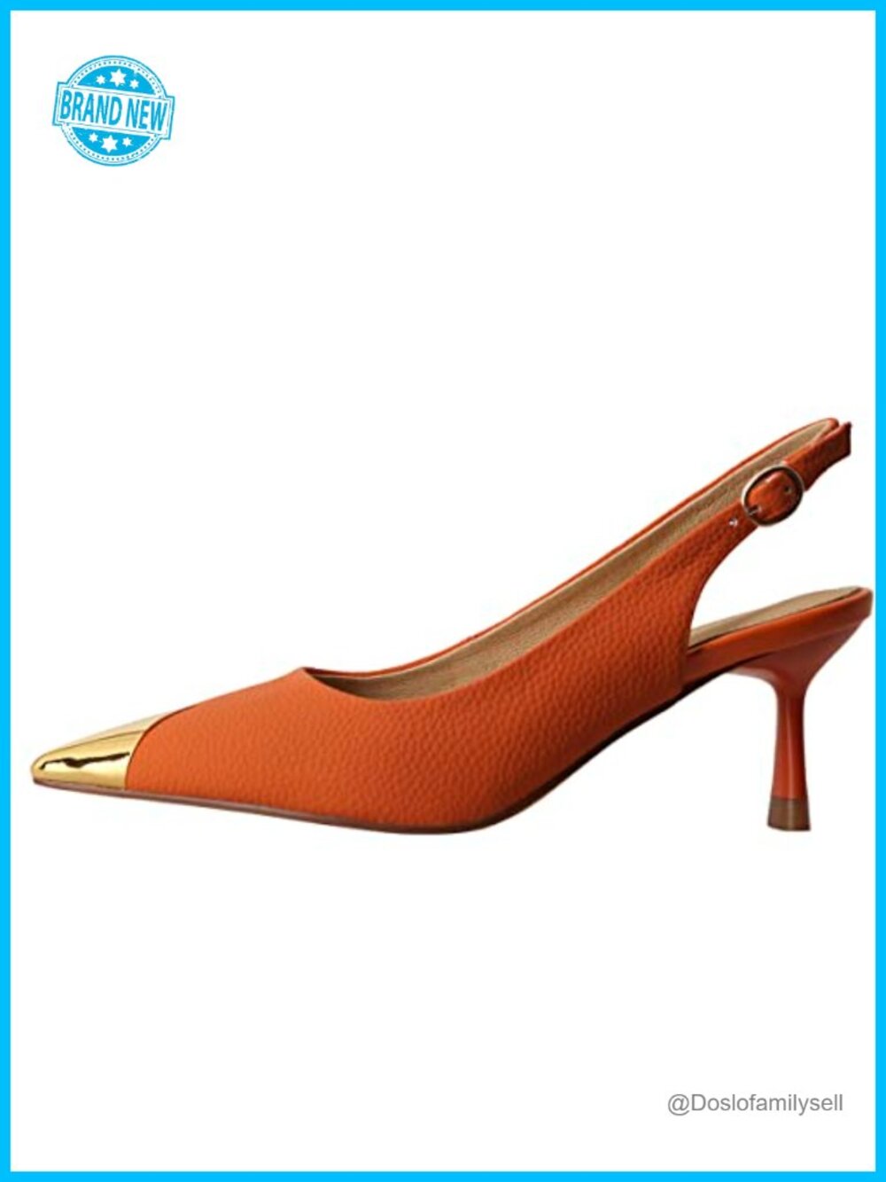 Divanne Slingback Pumps Pointed Toe Kitten Heel Faux Leather Wedding Party Shoes